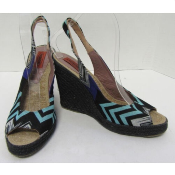 MISSONI Wedge Espadrilles w/ Pattern SZ 40 - Picture 1 of 7